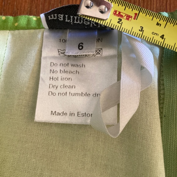 Marimekko Skirt with Pleated Ruffle Size 6 Green, Blue, White 100% Cotton - Picture 5 of 11